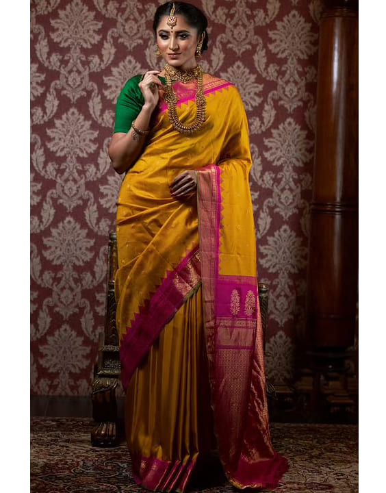 Kanchipuram Silk Saree History - Samyakk: Sarees | Sherwani | Salwar Suits  | Kurti | Lehenga | Gowns | Mens Wear