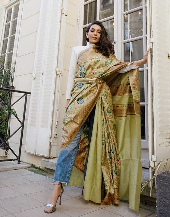 The Denim-Adorned Saree - Styling tips with latest fashion trends | Bewakoof Blog