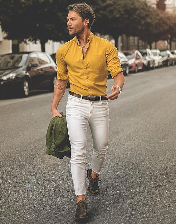 White shirt and jeans hot sale mens